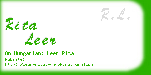 rita leer business card
